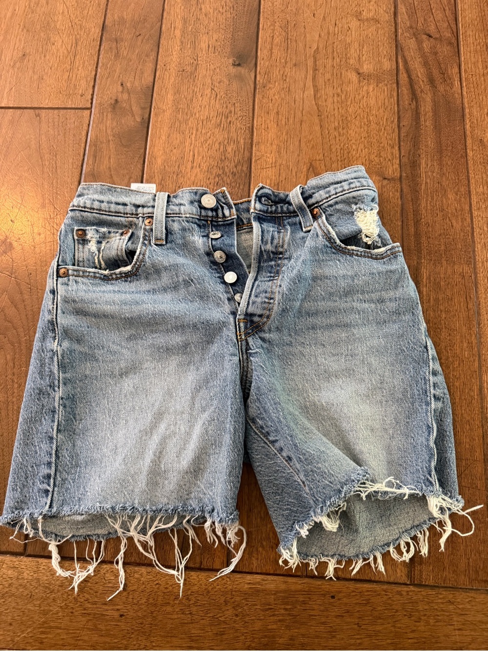 Levi's Light Blue Distressed Cutoff Denim Shorts